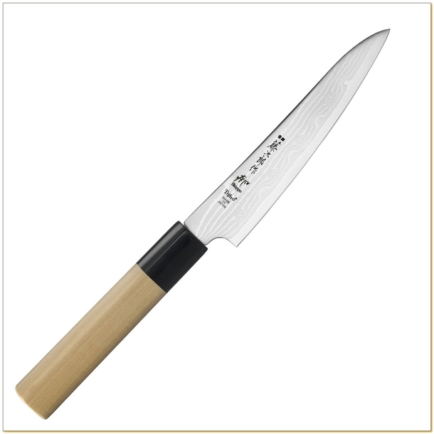 Tojiro - Nóż uniwersalny 13 cm,  stal 37 warstw drewno dębowe
