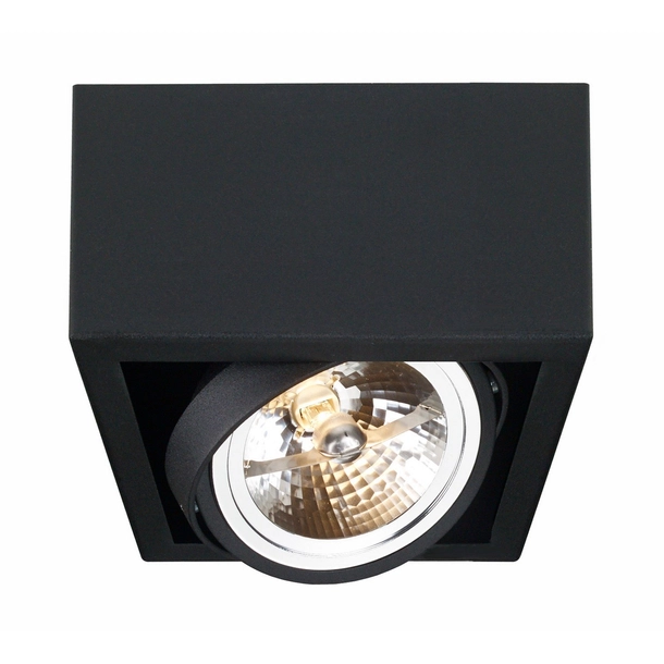 Kaspa - reflektor sufitowy Cube 1 - długość 16 cm, czarny   |    PRODUKT WYCOFANY Z OFERTY